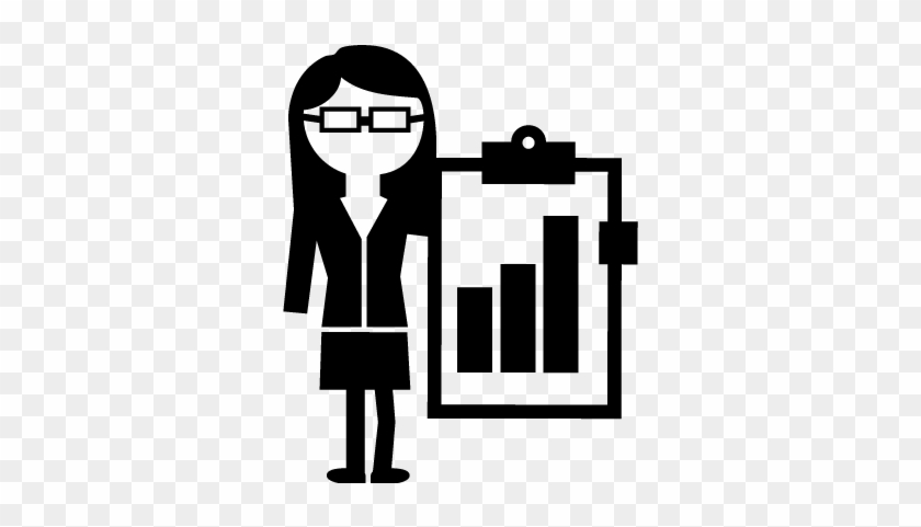 Female Professor Of Economy With Bars Stocks Graphic - Icono Economia Png #993864