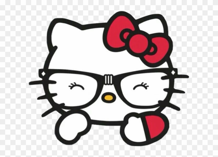 Hellokitty Kitty Nerd Lentes Intelectualgirl Interestin - Hello Kitty Logo Png #993956