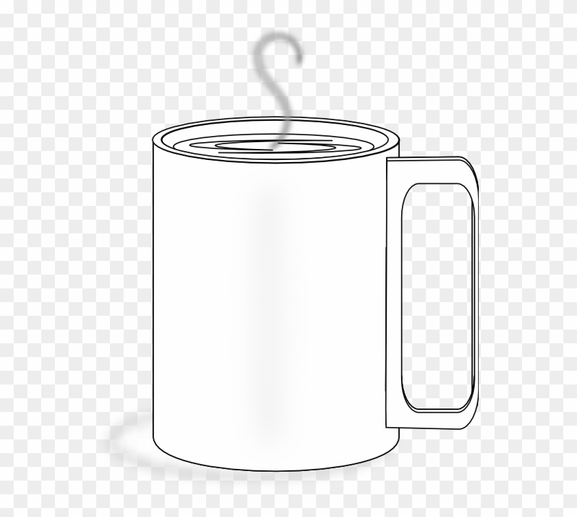 Food Coffee Cup Black White Line Art 555px - Clip Art #994043