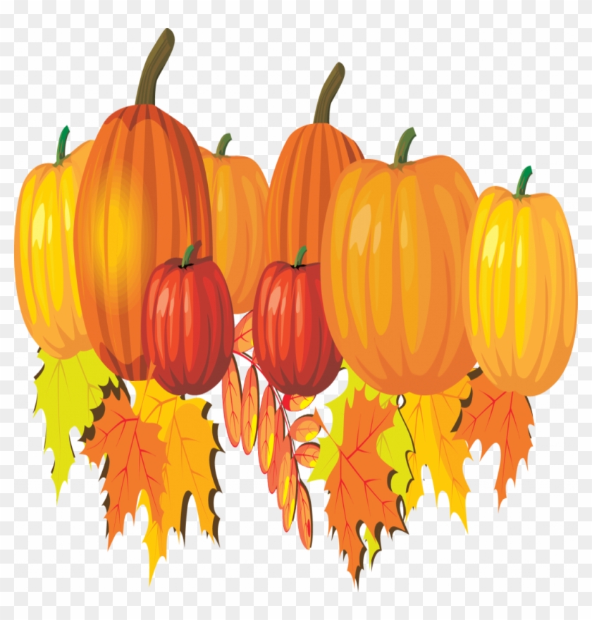 Inspirational Pumpkins And Leaves Clip Art Clipart - Fall Leaves And Pumpkin Clip Art #994126