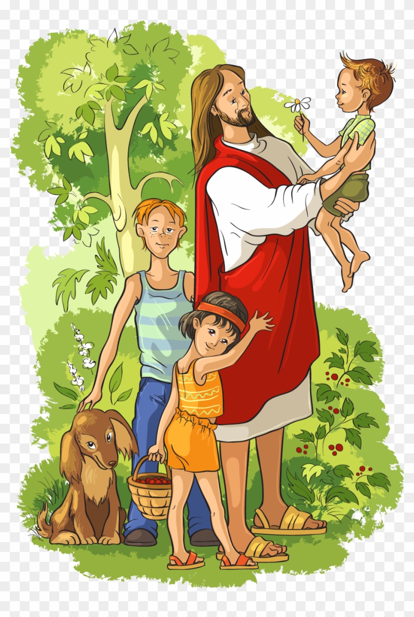 Child Jesus Bible Illustration - Jesus With Kids Vector #994256