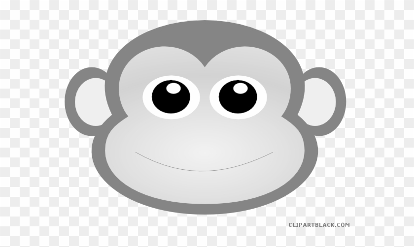 Baby Boy Monkey Animal Free Black White Clipart Images - Cute Monkey Face Clipart #994394