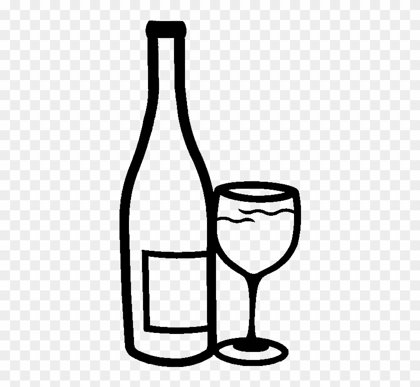 Drinks - Meat - Wine Bottle And Glass Clipart #994515