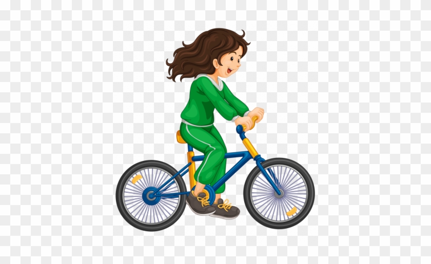 Auf Dem Fahrrad Trugen Wir Nie Einen Helm - Girl Cycling Png #173947