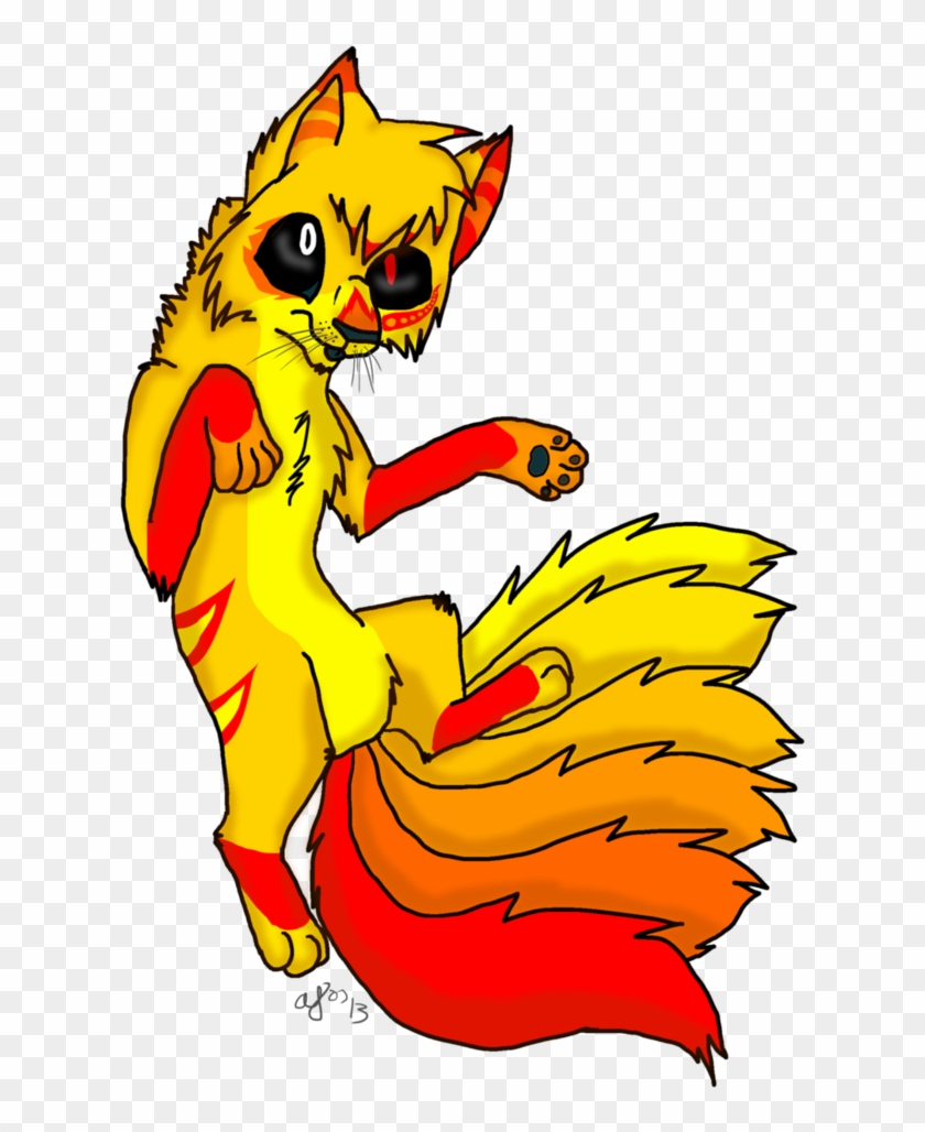 Kawaii Fire Kitsune - Cartoon #173980