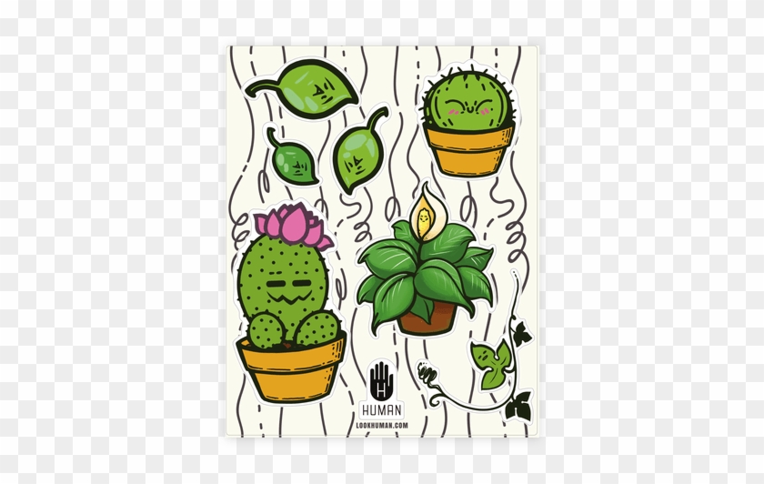 Kawaii Plant Sticker/decal Sheet - Sticker #173983