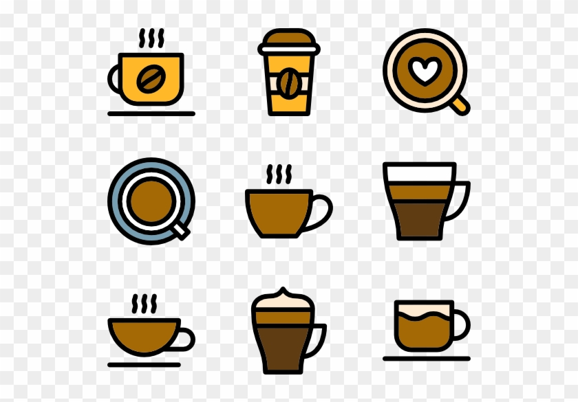 Linear Cups Of Coffee - Coffee Cup Icon Png #174060