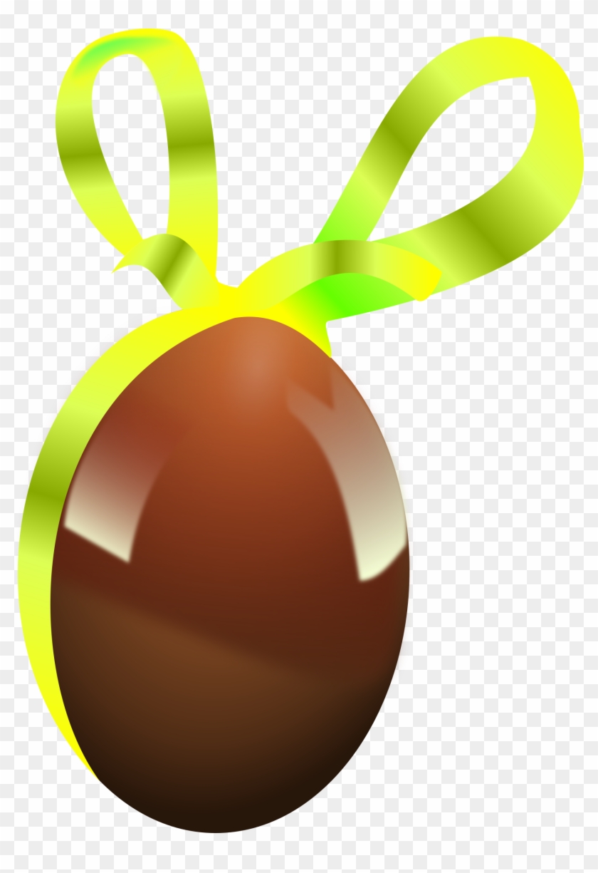 Chocolate Egg With Ribbon Clip Art At Clker - Oeuf De Paques Gratuites #174209