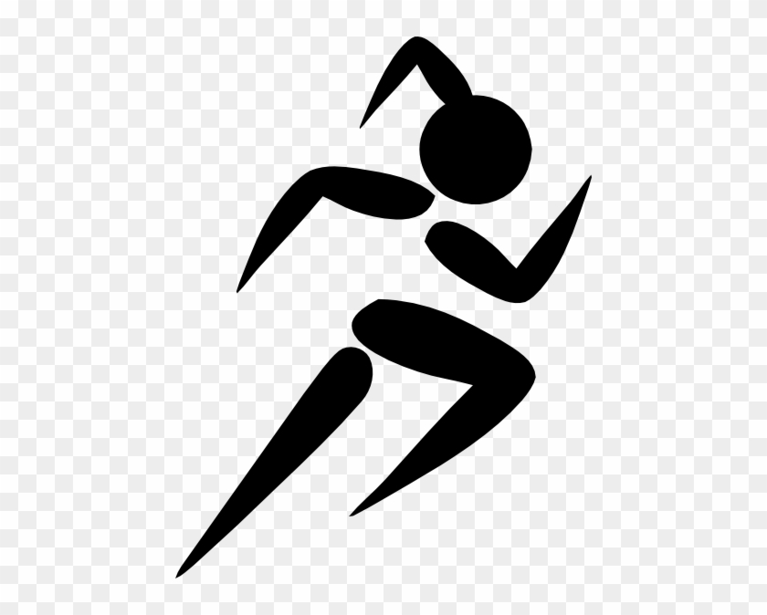 Strikingly Beautiful Track Clipart Female Runner Clip - Girl Stick Figure Running #174325