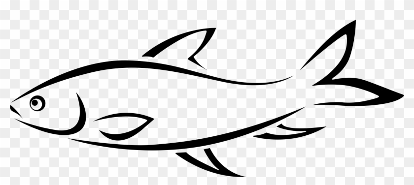 Fish Food Clipart - Fish Line Drawing #174544