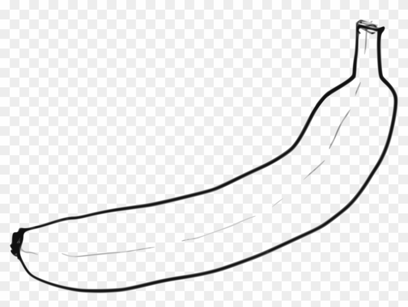 Single Line Art Banana - Banana Clipart Black And White #174555