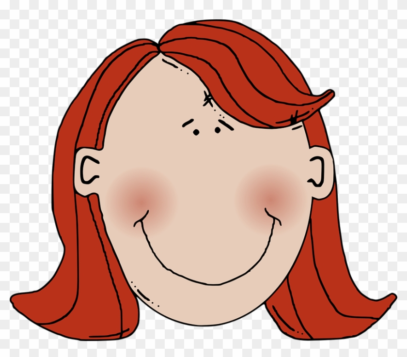 Free Womans Face With Red Hair - Green Hair Clipart #174652