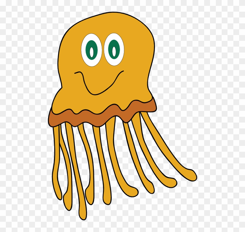 Cute Jellyfish Clipart - Orange Jellyfish Clipart #174726