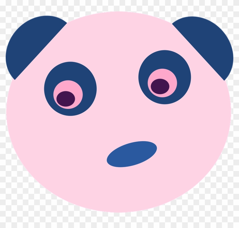 Blue Panda Face Clip Art - Giant Panda #174781