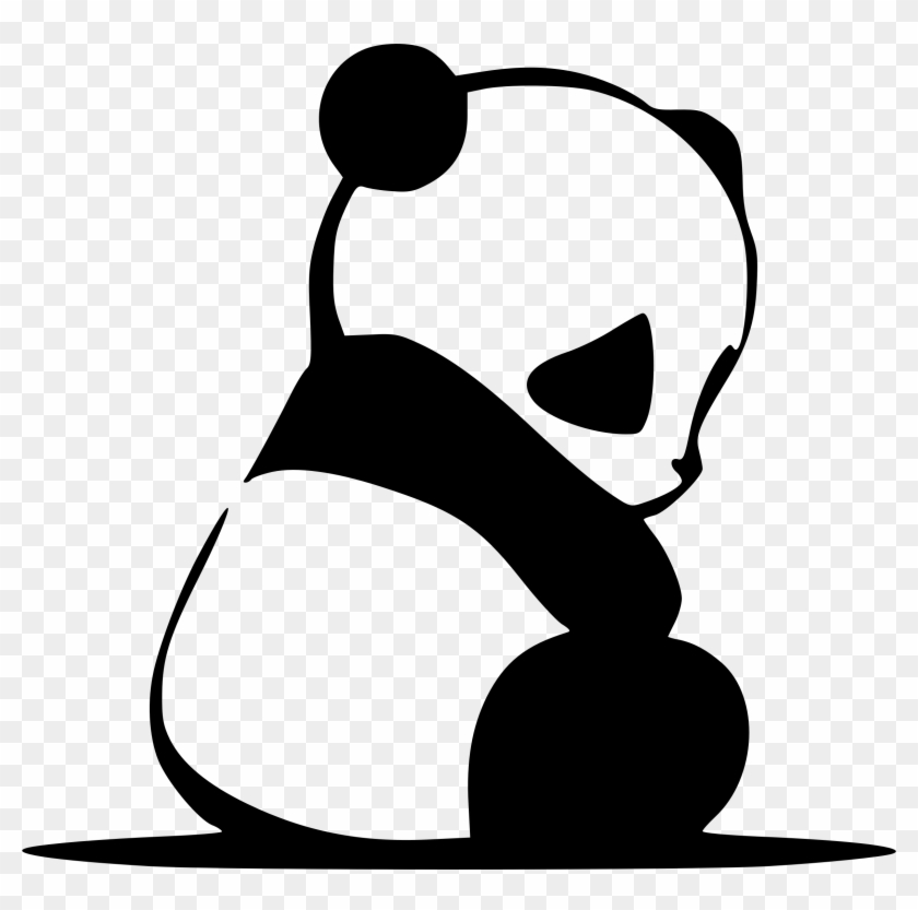 Panda Clipart Sad Panda - Black And White Panda #174789
