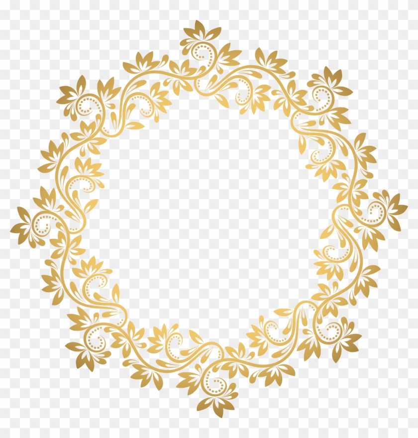 Gold Deco Round Border Png Transparent Clip Art - Gold Deco Round Border Png Transparent Clip Art #175002