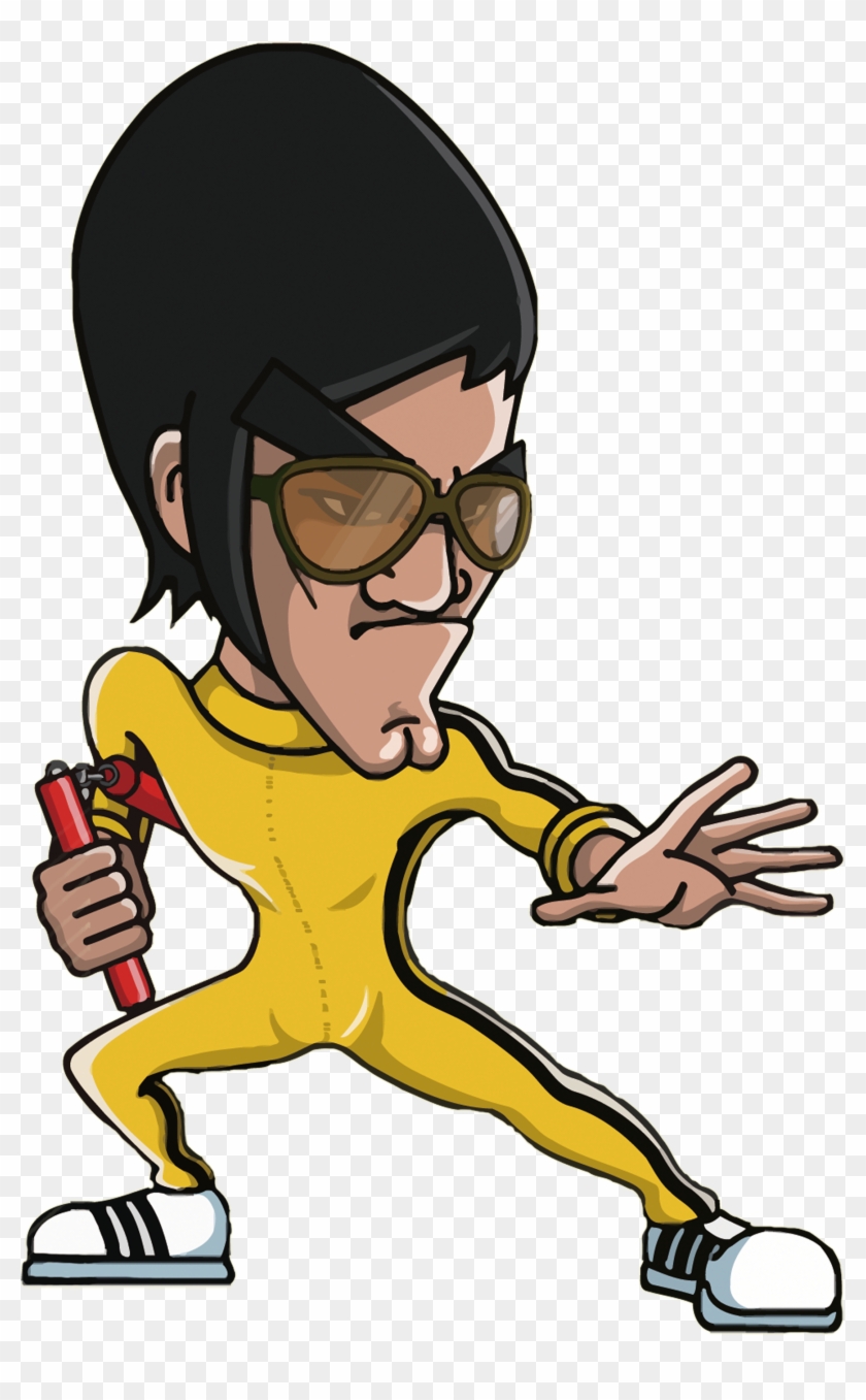 T-shirt Costume Kung Fu Cartoon Cosplay - Bruce Lee Cartoon Png #175096