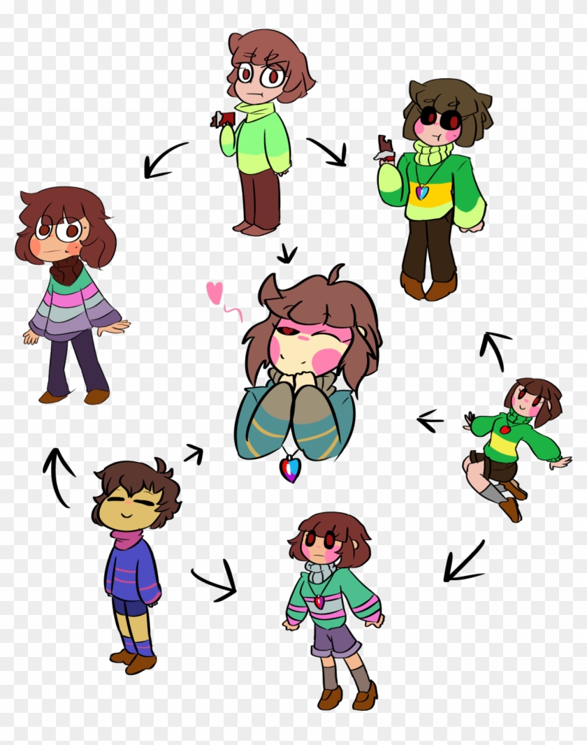 Undertale Child Clip Art Product Cartoon Male Human - Undertale Chara And Frisk Fusion #175158