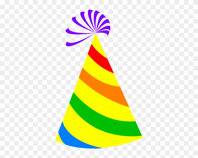 Rainbow Party Hat Yellow Clip Art - Transparent Background Birthday Hat Clipart #175259