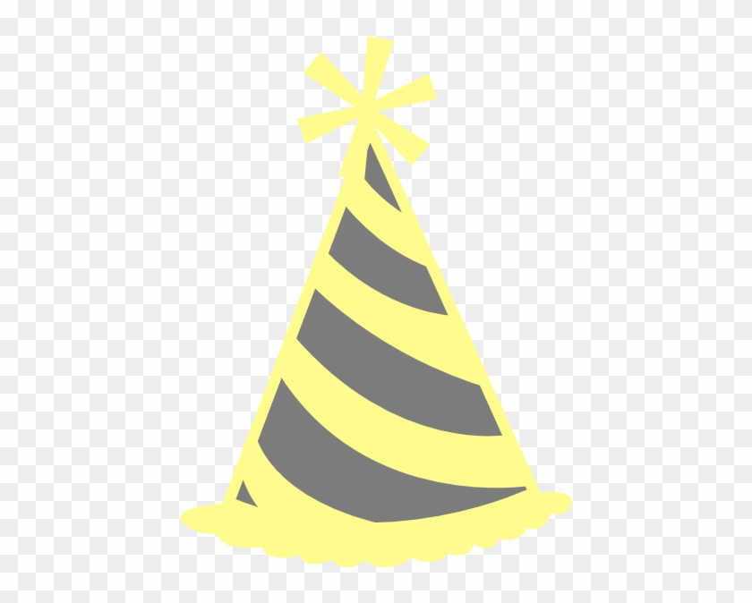 Yellow Gray Party Hat Clip Art At Clker - Yellow Party Hat Vector #175265