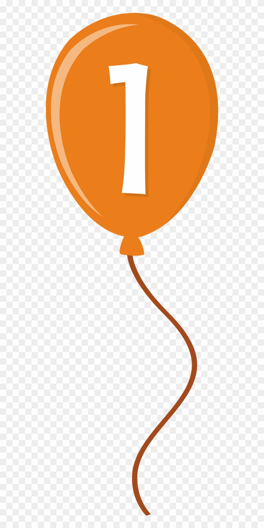 Orange Clipart Baloon - Balloon With Number 1 Clipart #175275