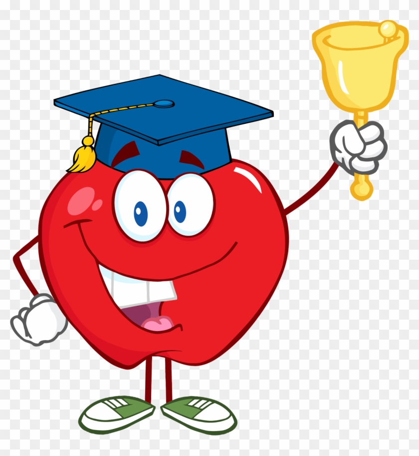 Inspiring School Apple Clip Art Medium Size - Teacher Apple Cartoon #175360