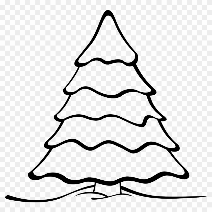 Sapin 01 Bw Png Images - Christmas Tree Black And White #175497