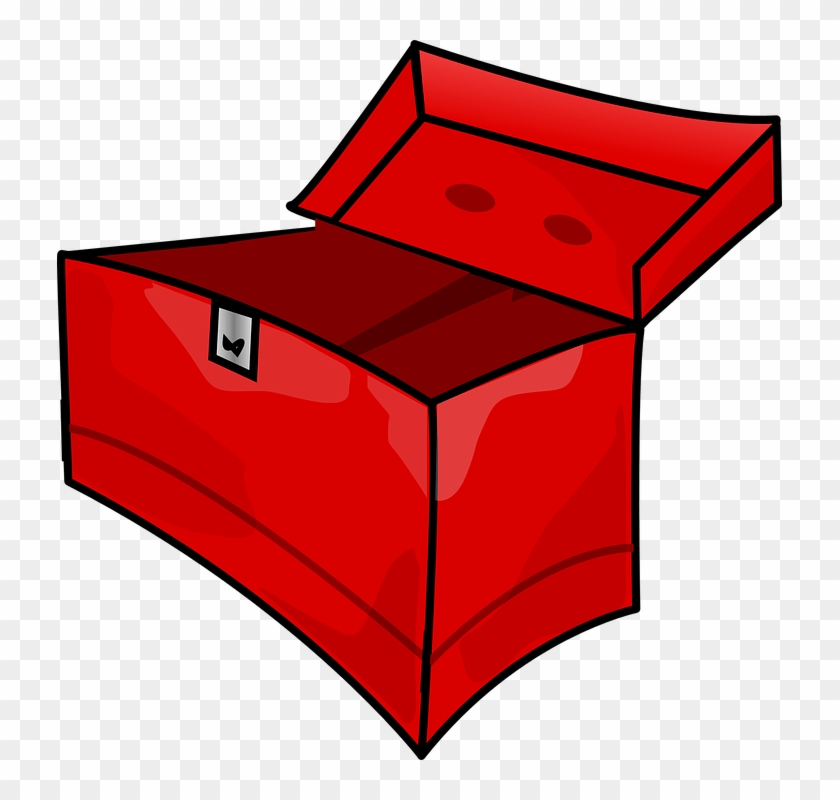 Page Red, Box, Outline, Drawing, Open, Cartoon, Empty, - Open Tool Box Clip Art #175560