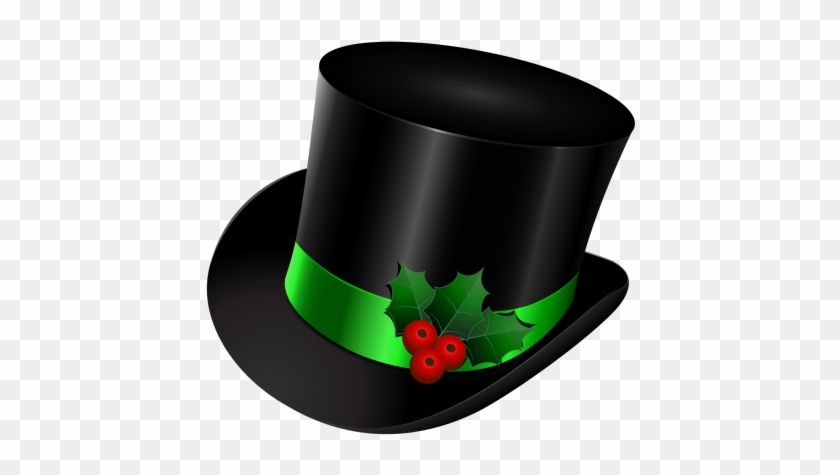 Snowman Top Hat Clip Art - Top Hat With Holly #175583