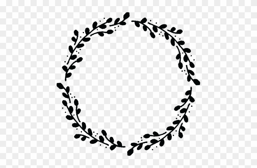 Free Hand Drawn Vector Wreath Graphic - Circle Border Black And White #175600