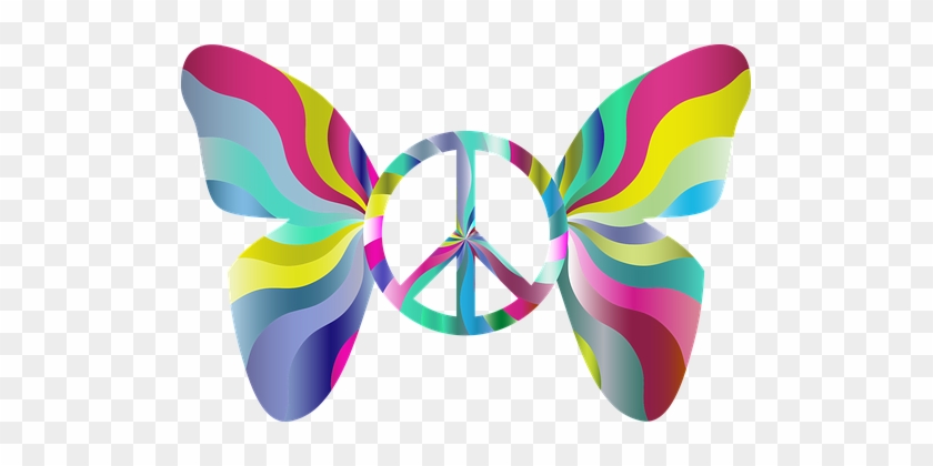 Sixties, 1960's, 1960s, 60's, 60s - Butterfly Peace Sign #175699