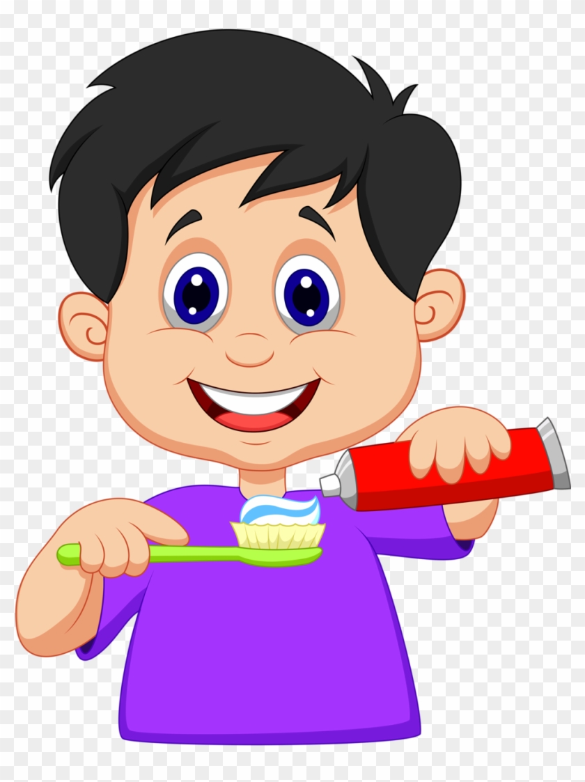 Cepillo De Dientes, Pasta De Dientes, Cepillarse Los - Boy Brushing Teeth Clipart #175886