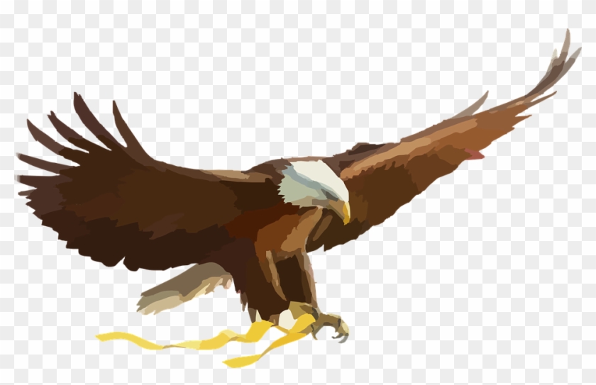 Golden Eagle Clipart Elang - American Flag With Eagle #175911