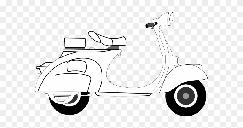 1 - Moped Clipart Black And White #175928