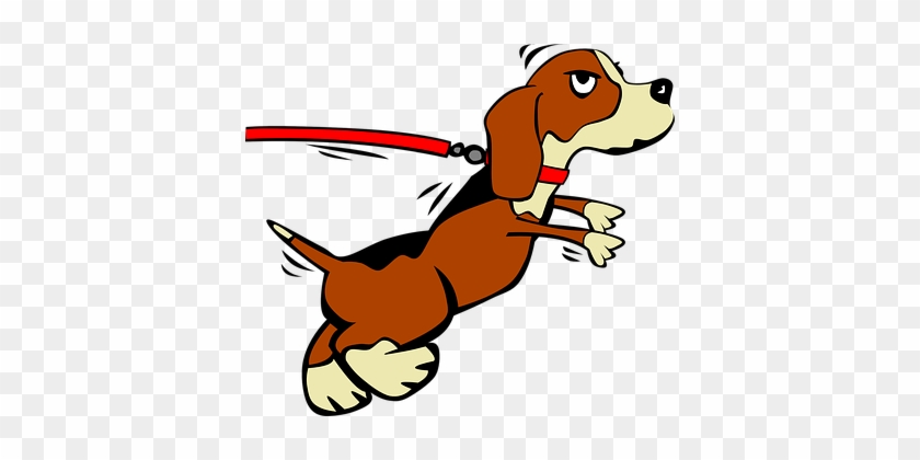 Puppy Leash Leashed Jumping Collar Pedigre - Dog On Leash Clipart #176010