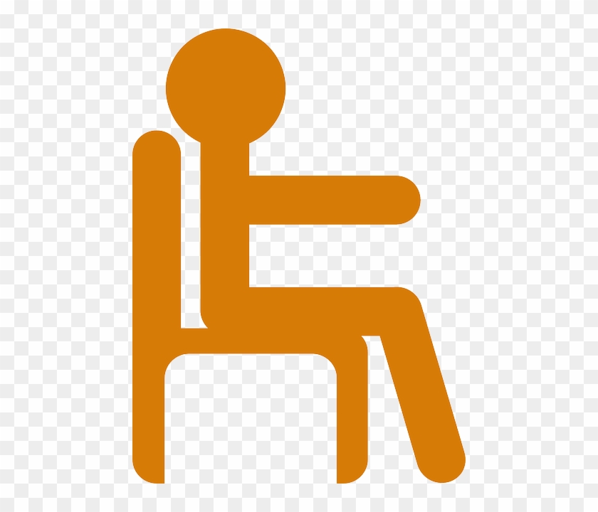 Down Brown, Stick, Man, Chair, Child, Person, Cartoon, - Person On Chair #176142