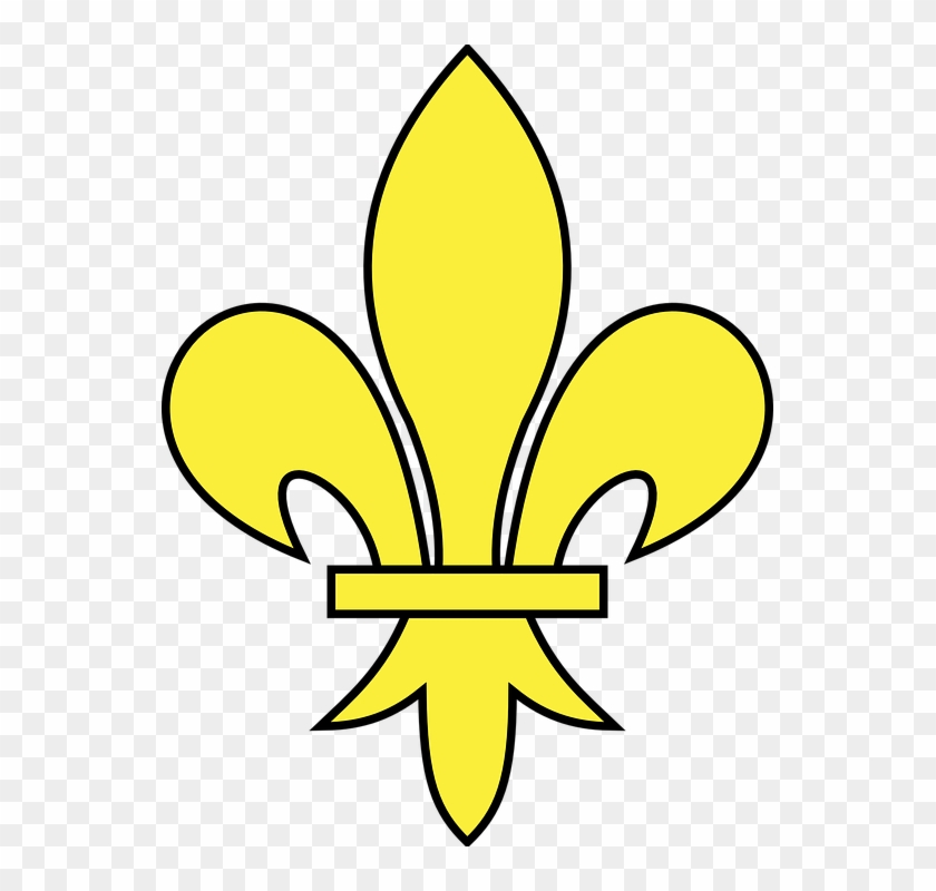 Fleur Outline, Symbol, Yellow, Flower, Cartoon, Fleur - Fleur De Lis Yellow #176265