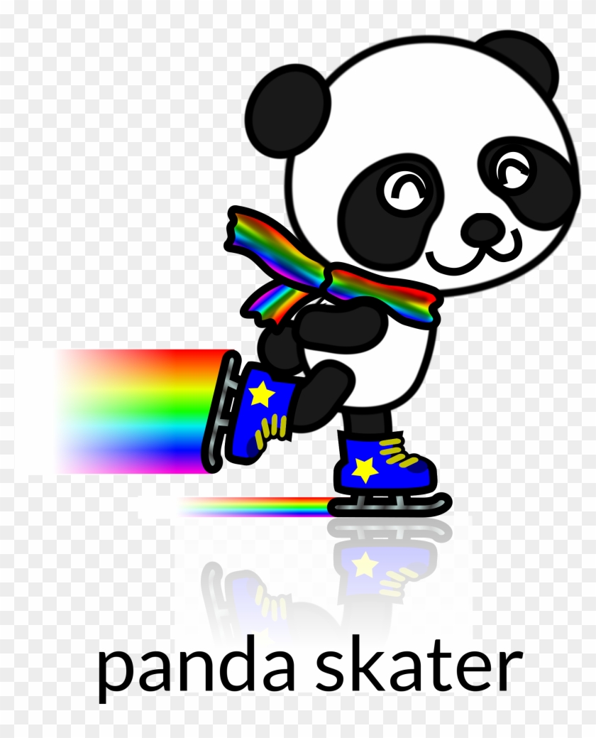 Panda Skater Recolored - Skating Panda #176279