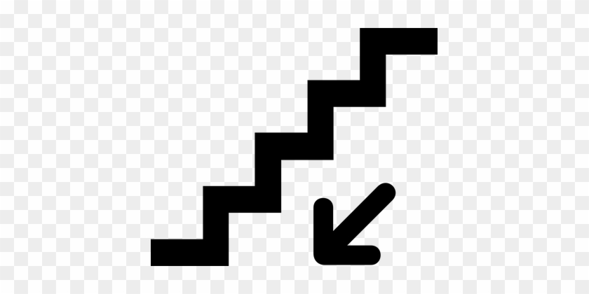 Down Direction Information Stairs Climb Le - Down Clipart Black And White #176397