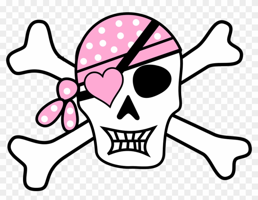 Pink Pirate Cross Bones Clipart - Pink Pirate Skull And Crossbones Throw Blanket #176444