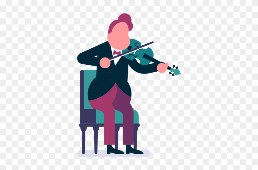 Desenho De Violinista De Orquestra Transparent Png - Ilustração Illustration Woman T Shirt Listrada #176586