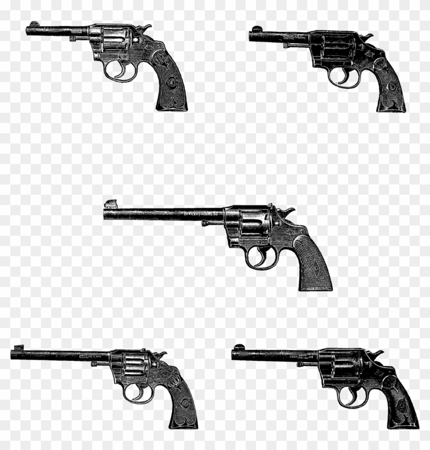 Gun Revolver Vintage Images Collage Sheet Download - Trigger #176664