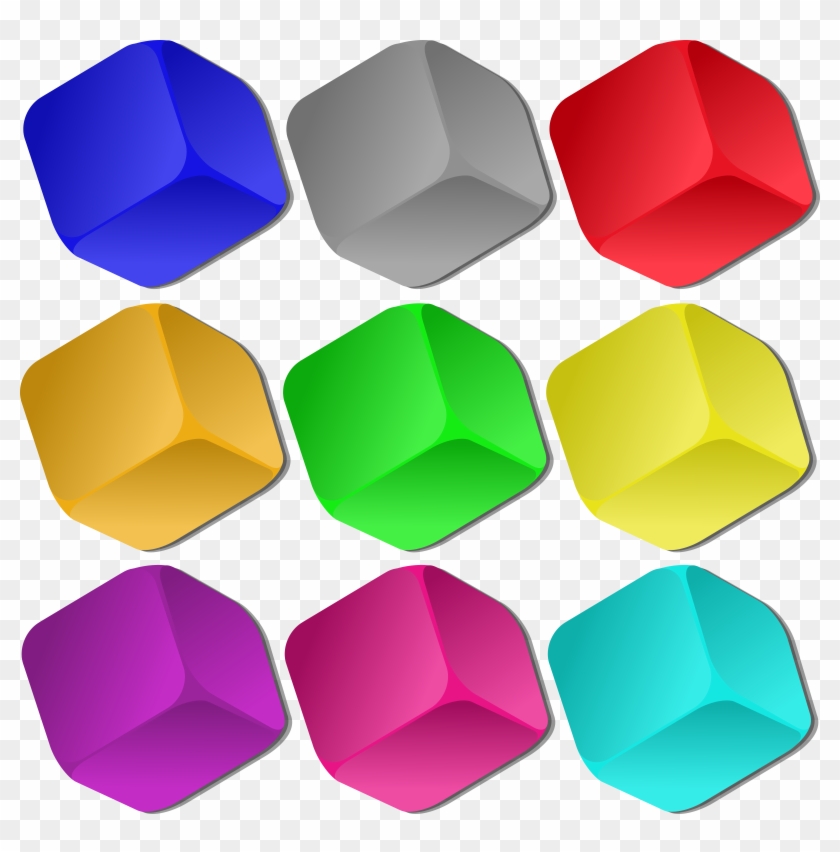 Marble - Clipart - Colored Cubes Png #176755
