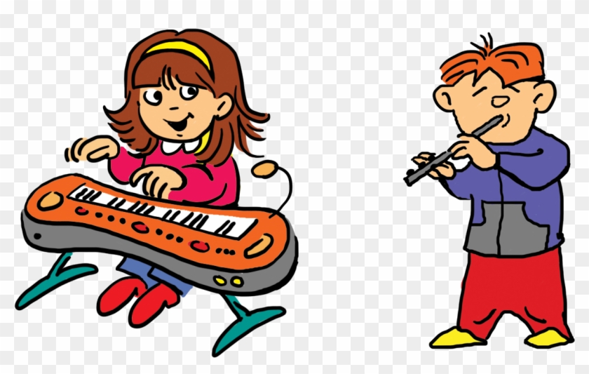 Klavier - Keyboard - Blockflöte - Cartoon #176831