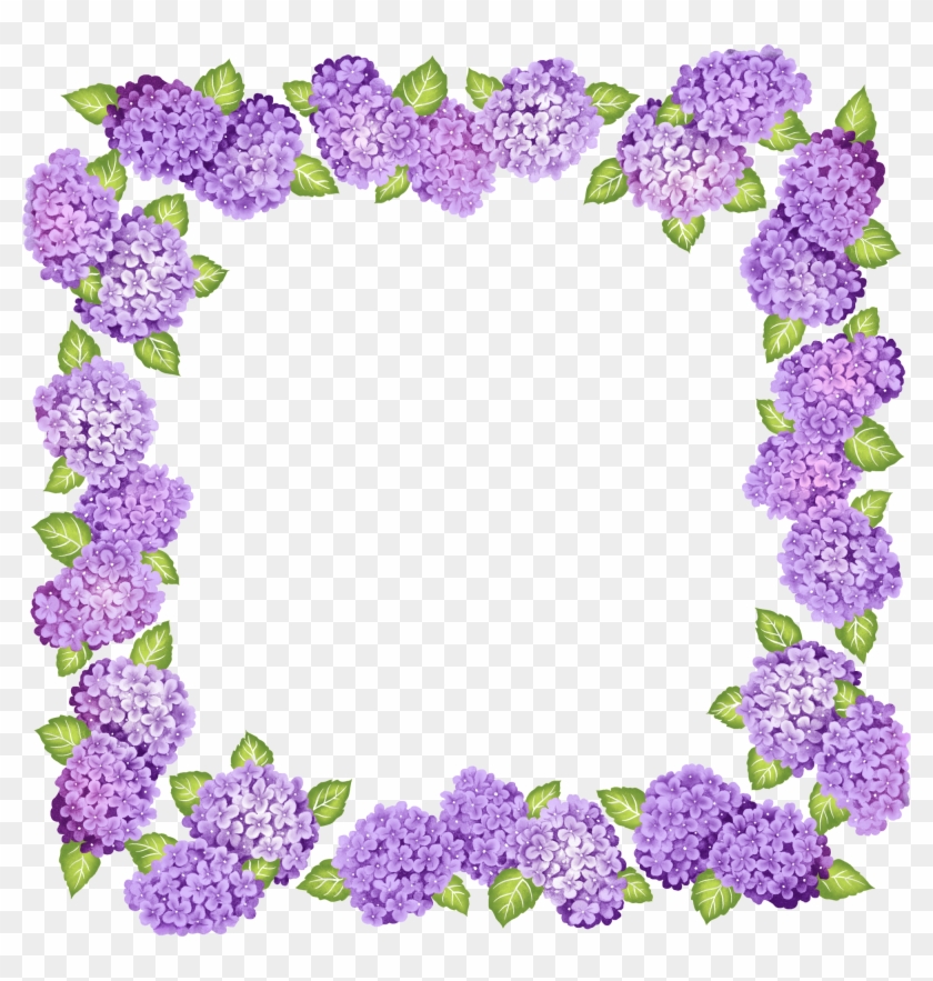 Transparent Frame Clipart - Transparent Purple Flower Border #176917