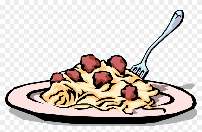 Vector Illustration Of Italian Pasta Spaghetti & Meatball - Spaghetti Dinner #176958