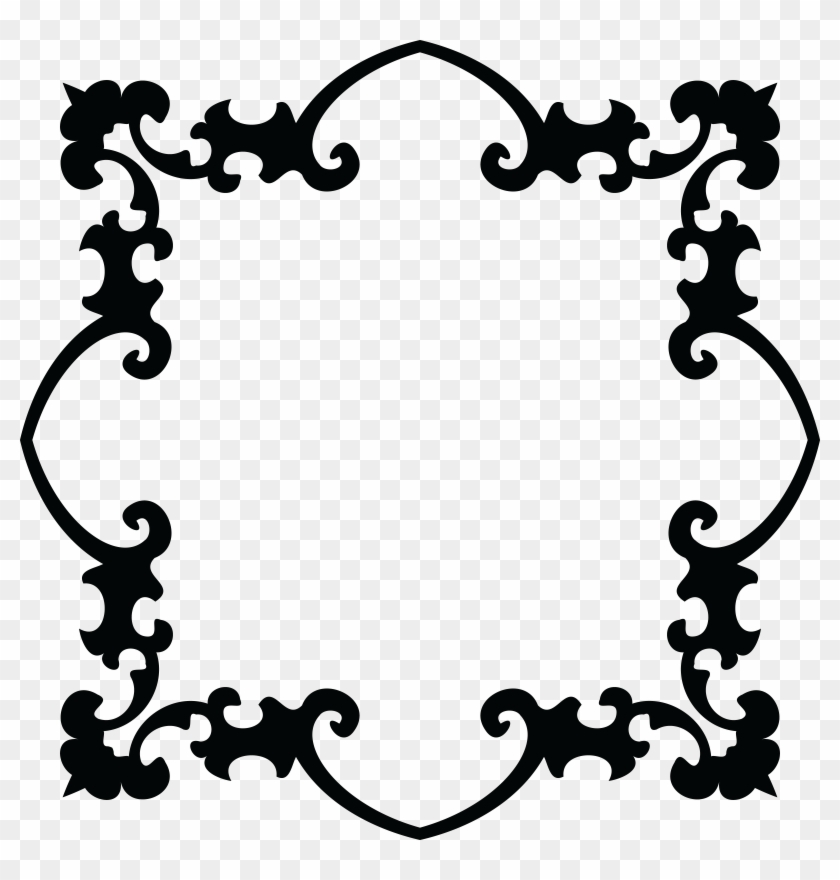 Free Clipart Of A Fancy Floral Frame Black And White - Scalable Vector Graphics #177089