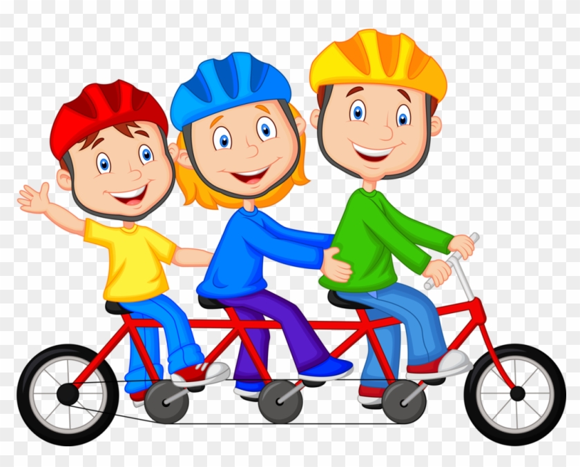 Erkunde Spielkarten, Glückliche Familie Und Noch Mehr - Cartoon Riding Bikes #177135
