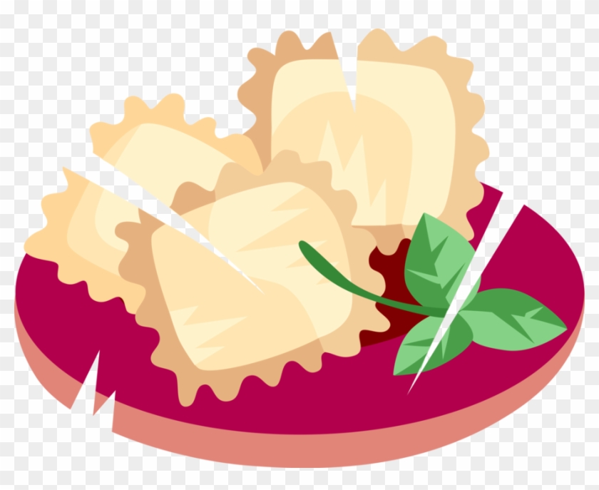 Vector Illustration Of Italian Cuisine Ravioli Dumplings - Ravioli Clipart #177169