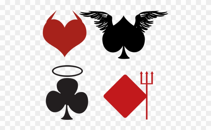 Cards Angel Card Club Devil Diamond Halo H - Diamond Spade Clover Heart #177176